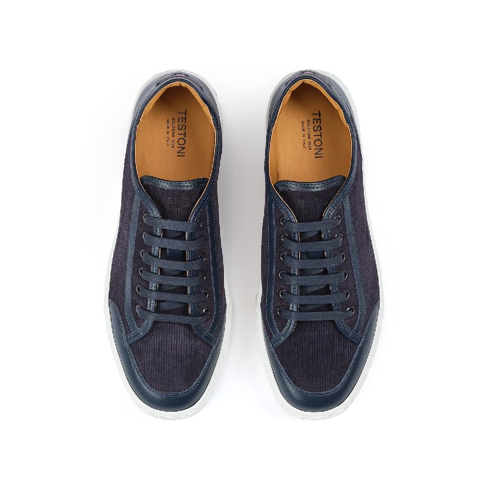 A.Testoni RAVENNA SNEAKER VELVET SUEDE CALF+CALF ° Officina