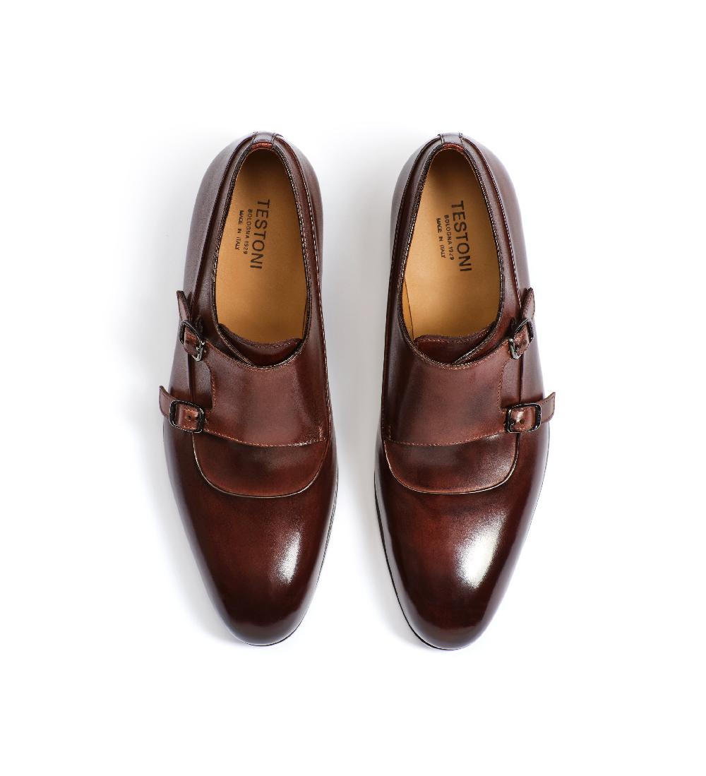 A.Testoni SANT'EULALIA LEATHER MONK STRAP Soddisfazione Garantita