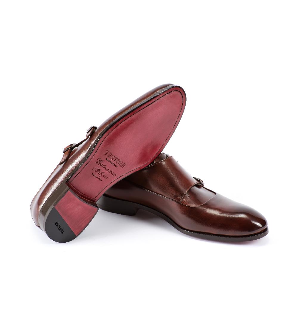 A.Testoni SANT'EULALIA LEATHER MONK STRAP Soddisfazione Garantita