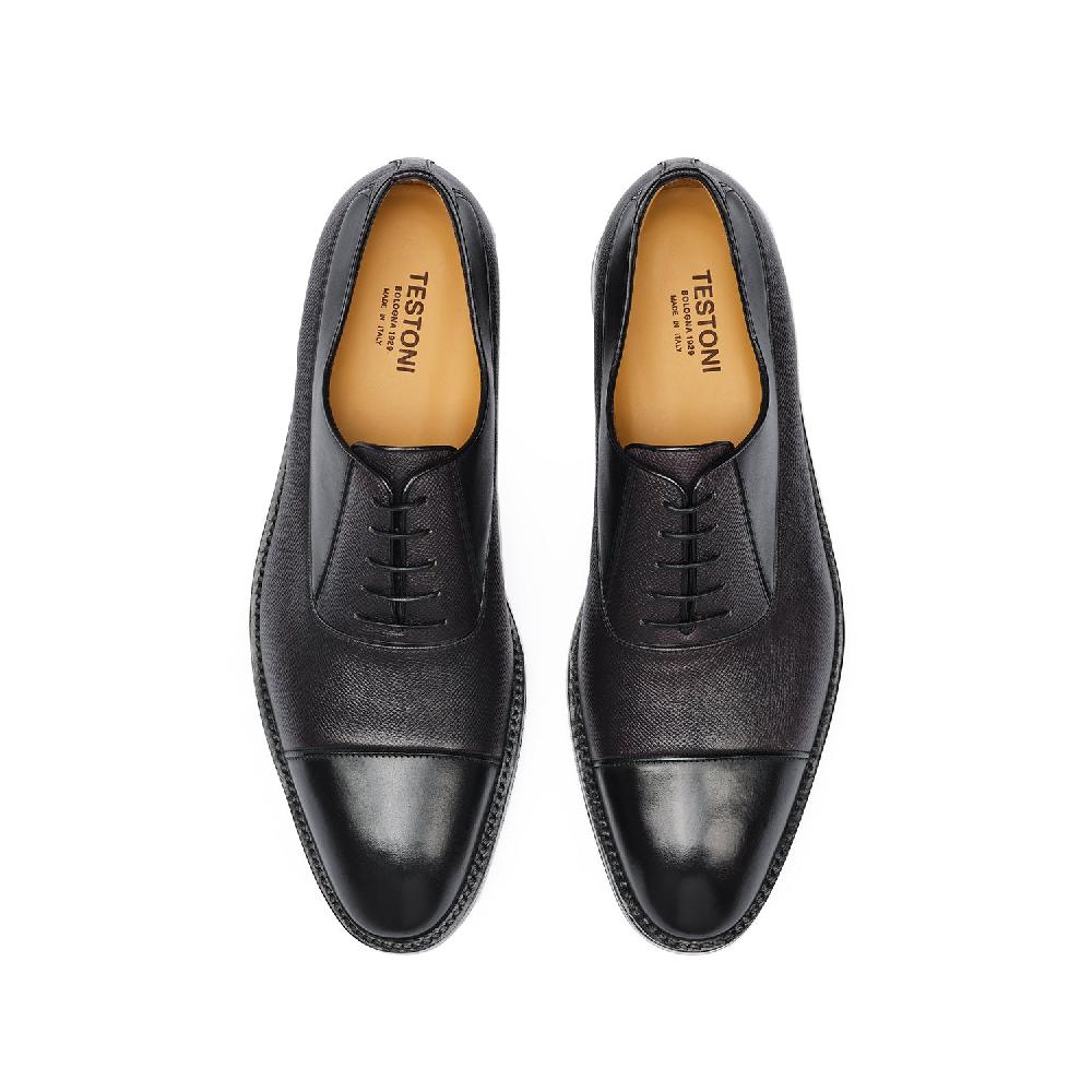 A.Testoni VALDOBBIADENE P.RAPID OXFORD TOP CALF+ ANTIQUE CAVIAR CALF ° Sottocosto