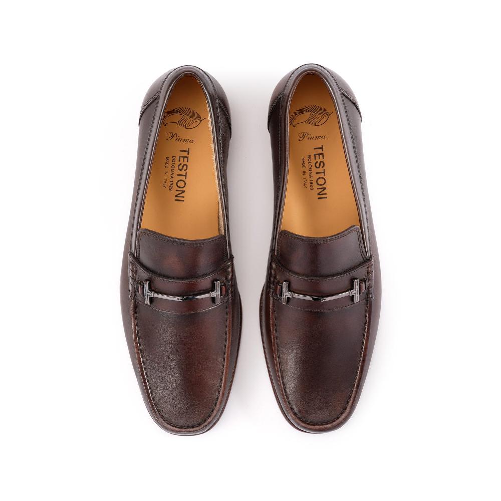 A.Testoni BRACCIANO MOCCASIN UNLINED SOFT DELAVE CALF ° Saldi Di Fabbrica