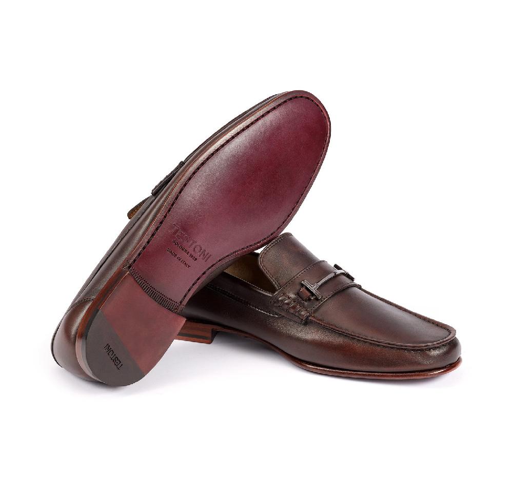 A.Testoni BRACCIANO MOCCASIN UNLINED SOFT DELAVE CALF ° Saldi Di Fabbrica