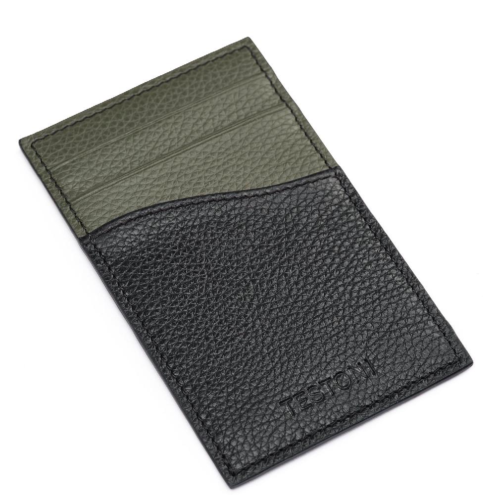 A.Testoni CREDIT CARD CASE GRAINCALF ° Grande vendita