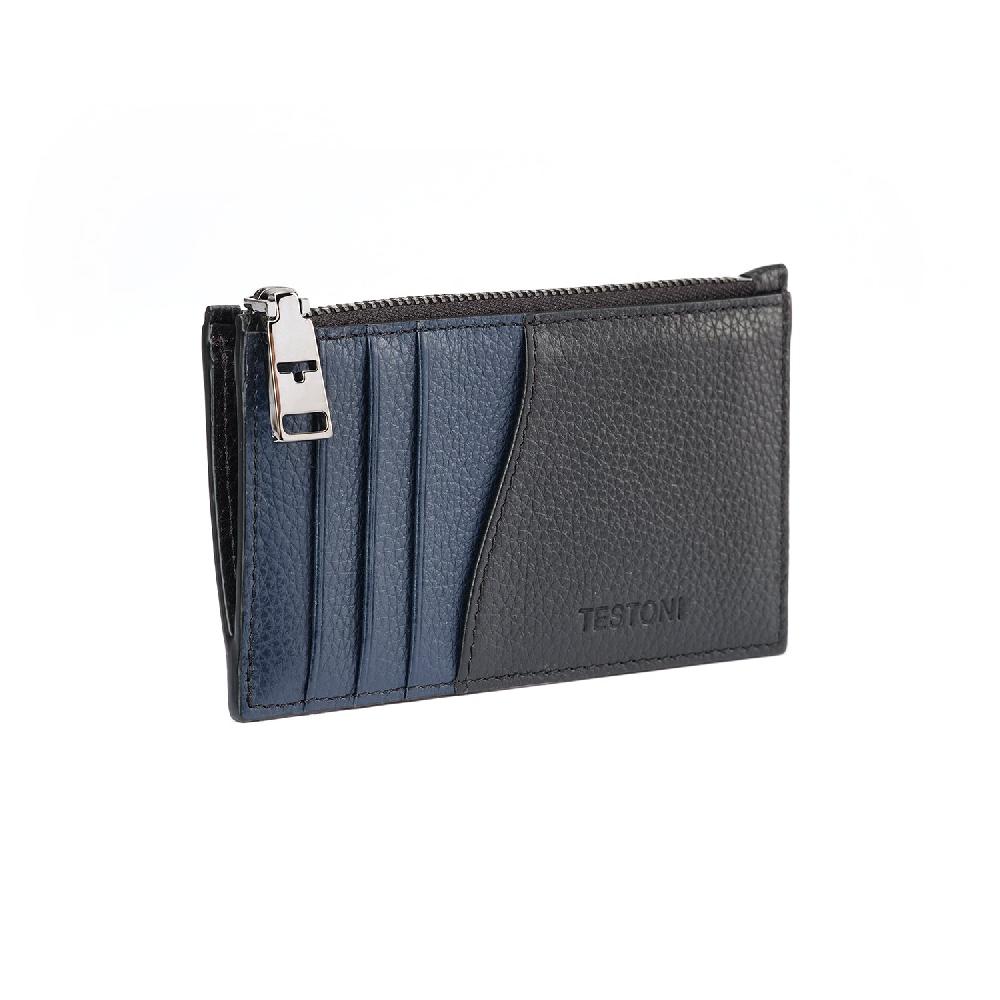 A.Testoni ZIP CREDIT CARD CASE GRAINCALF Fornitura limitata