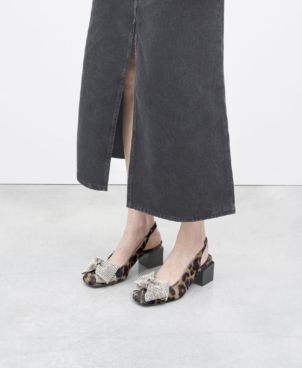 ﻿Agl Sling-back con fiocco Stampa leopard Angie Ribbon I Più Venduti