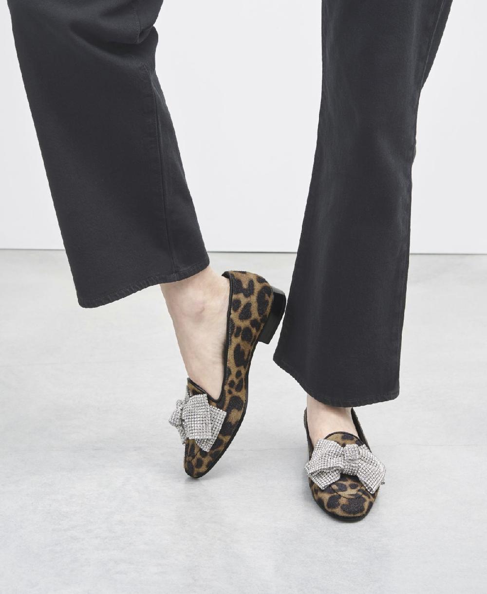Agl Loafer con fiocco Stampa leopard Costanza Ribbon Italy
