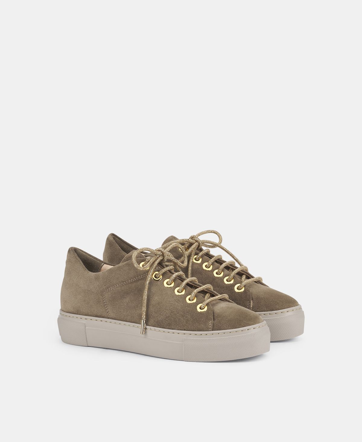 Agl Sneaker in velour Tortora Crystal Qualità Garantita
