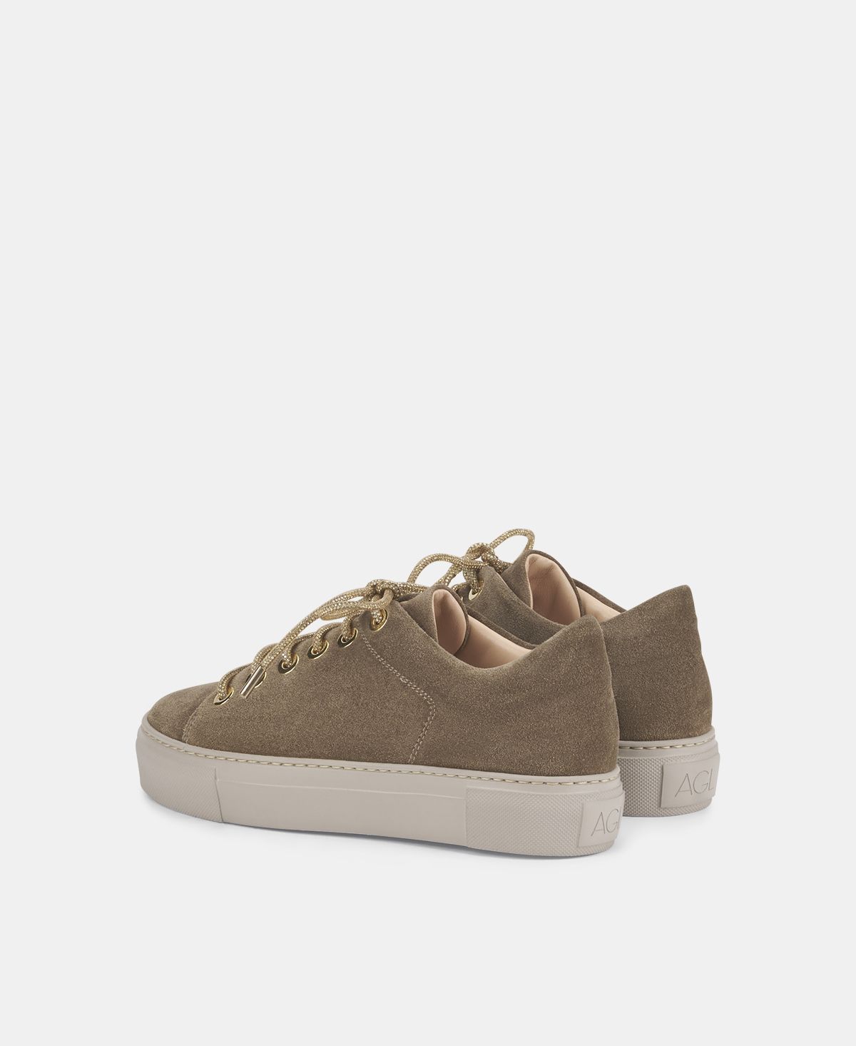 Agl Sneaker in velour Tortora Crystal Qualità Garantita