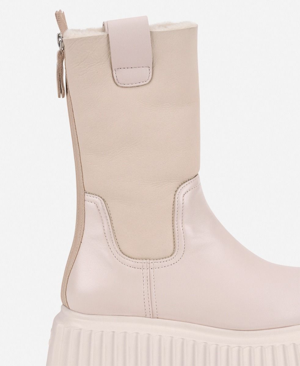 Agl Stivaletto con montone Crema Milagros Fur Prezzo Ridotto