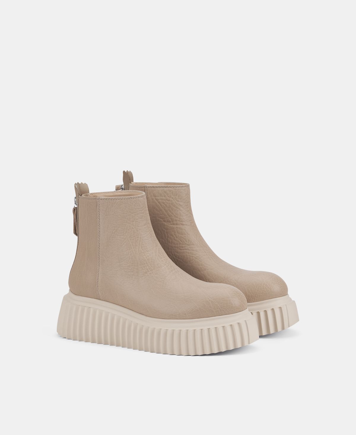 Agl Stivaletto in pelle Beige Sandy Sottocosto
