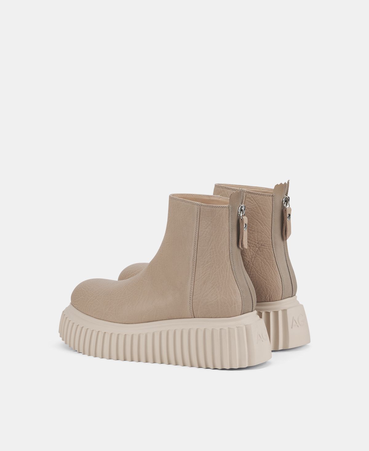 Agl Stivaletto in pelle Beige Sandy Sottocosto