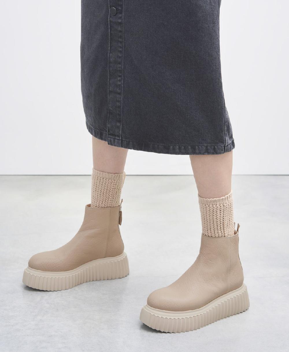 Agl Stivaletto in pelle Beige Sandy Sottocosto