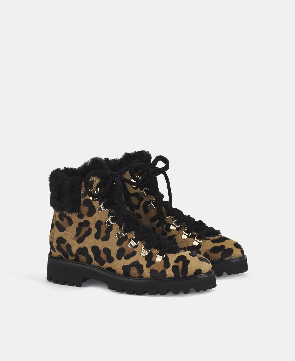 Agl Stivaletto con pelliccia Stampa leopard Goldie Mountain Outlet