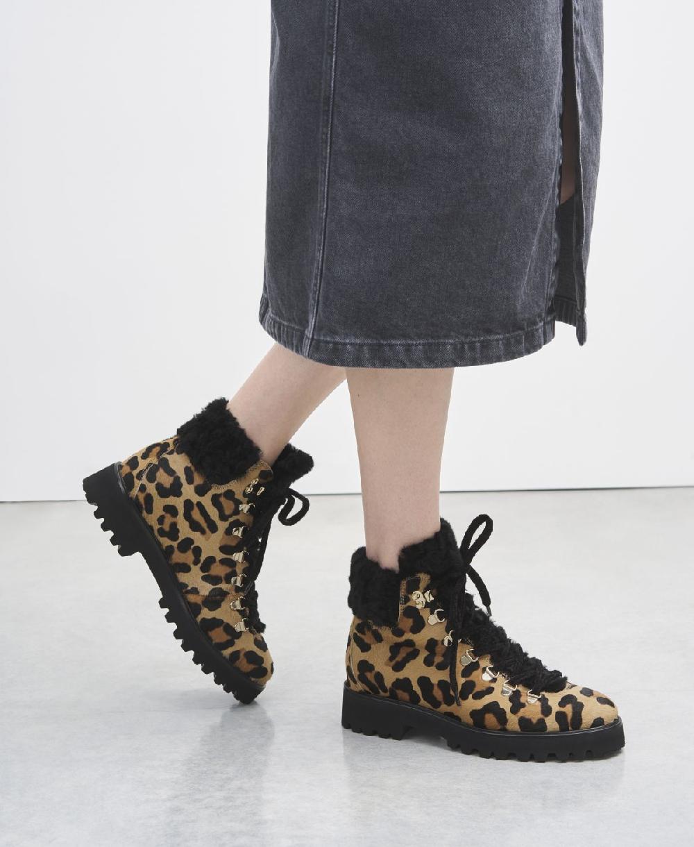 Agl Stivaletto con pelliccia Stampa leopard Goldie Mountain Outlet
