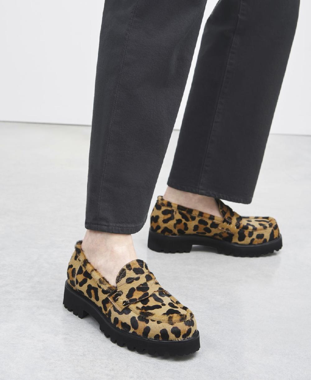 Agl Mocassino animalier con suola chunky Stampa leopard Goldie In Vendita