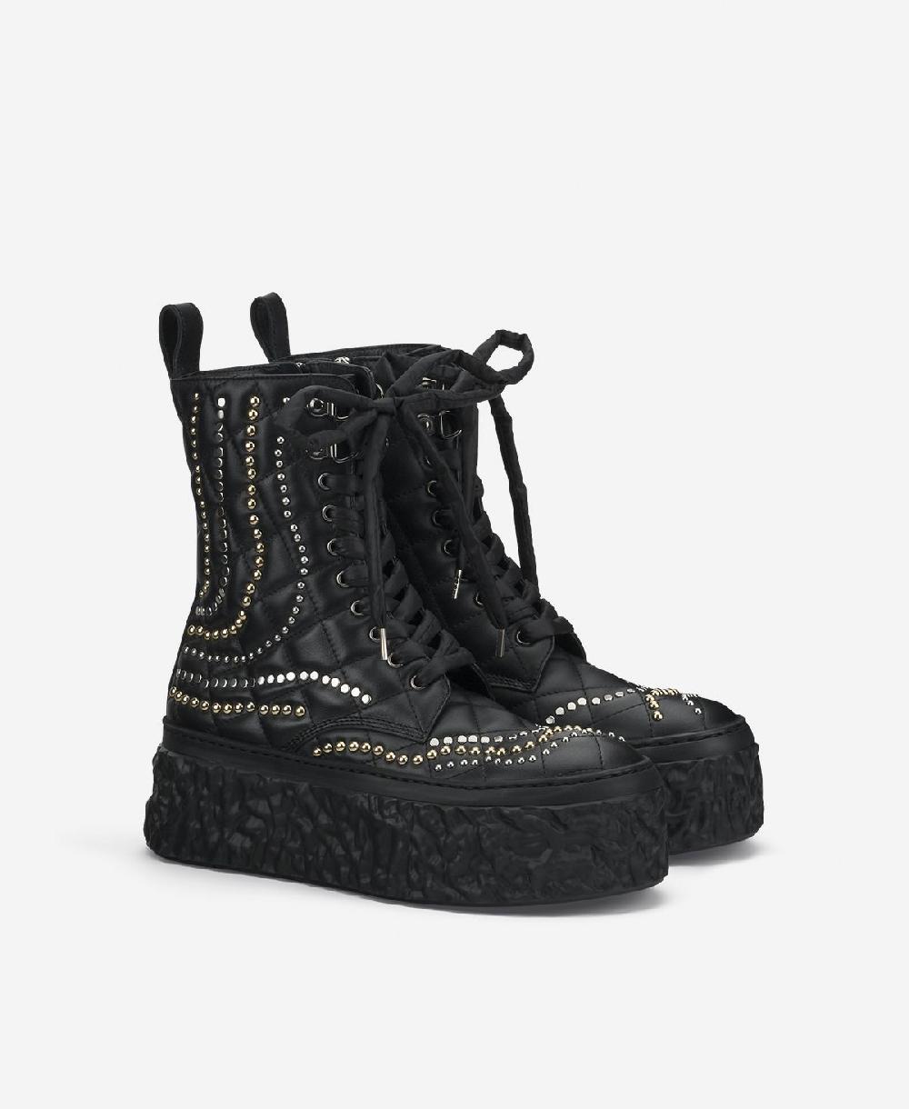 Agl Stivaletto con borchie Nero Magma High Flawed In Saldo