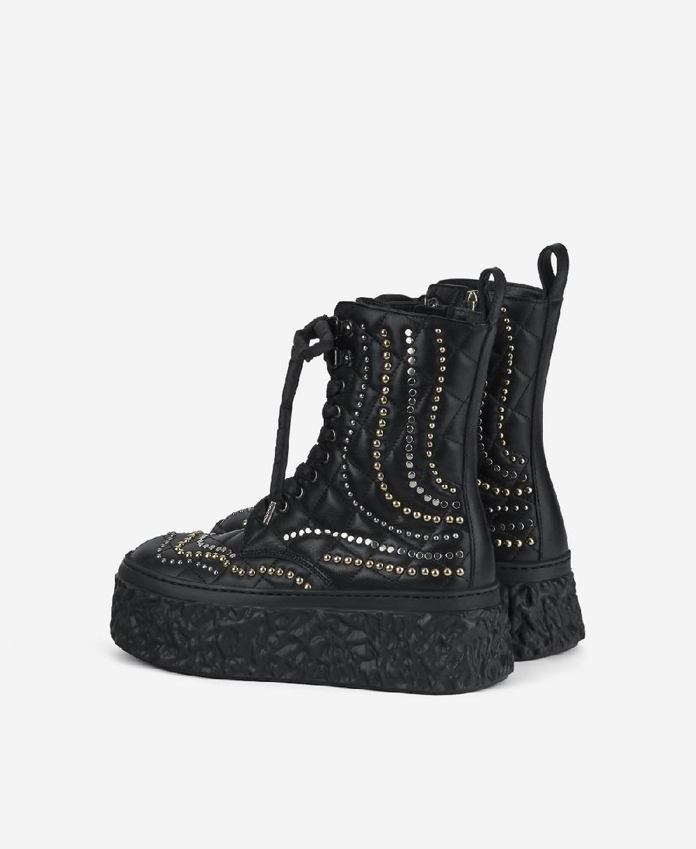 Agl Stivaletto con borchie Nero Magma High Flawed In Saldo