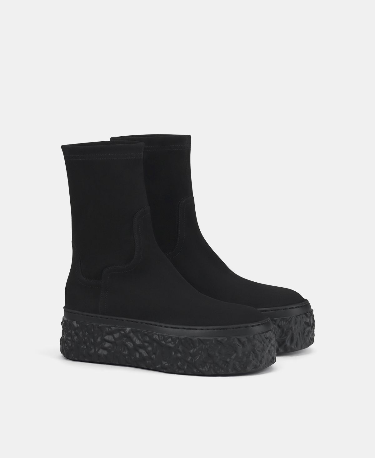 Agl Stivaletto in velour con platform Nero Magma Stretch 2025