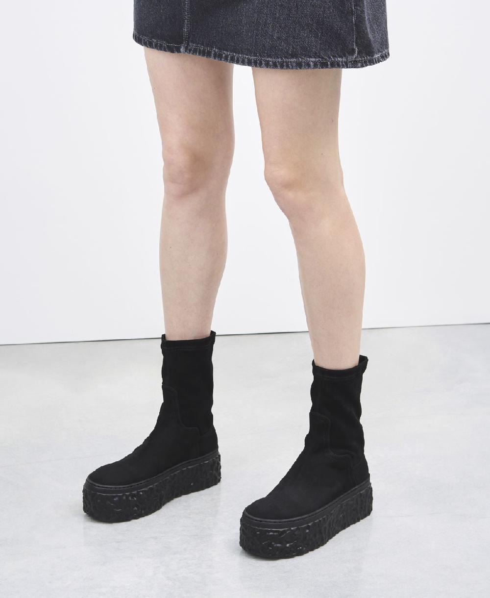 Agl Stivaletto in velour con platform Nero Magma Stretch 2025