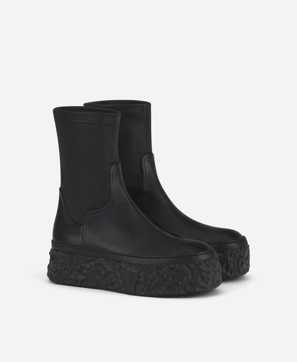 Agl Stivaletto stretch con platform Nero Magma Stretch Italy