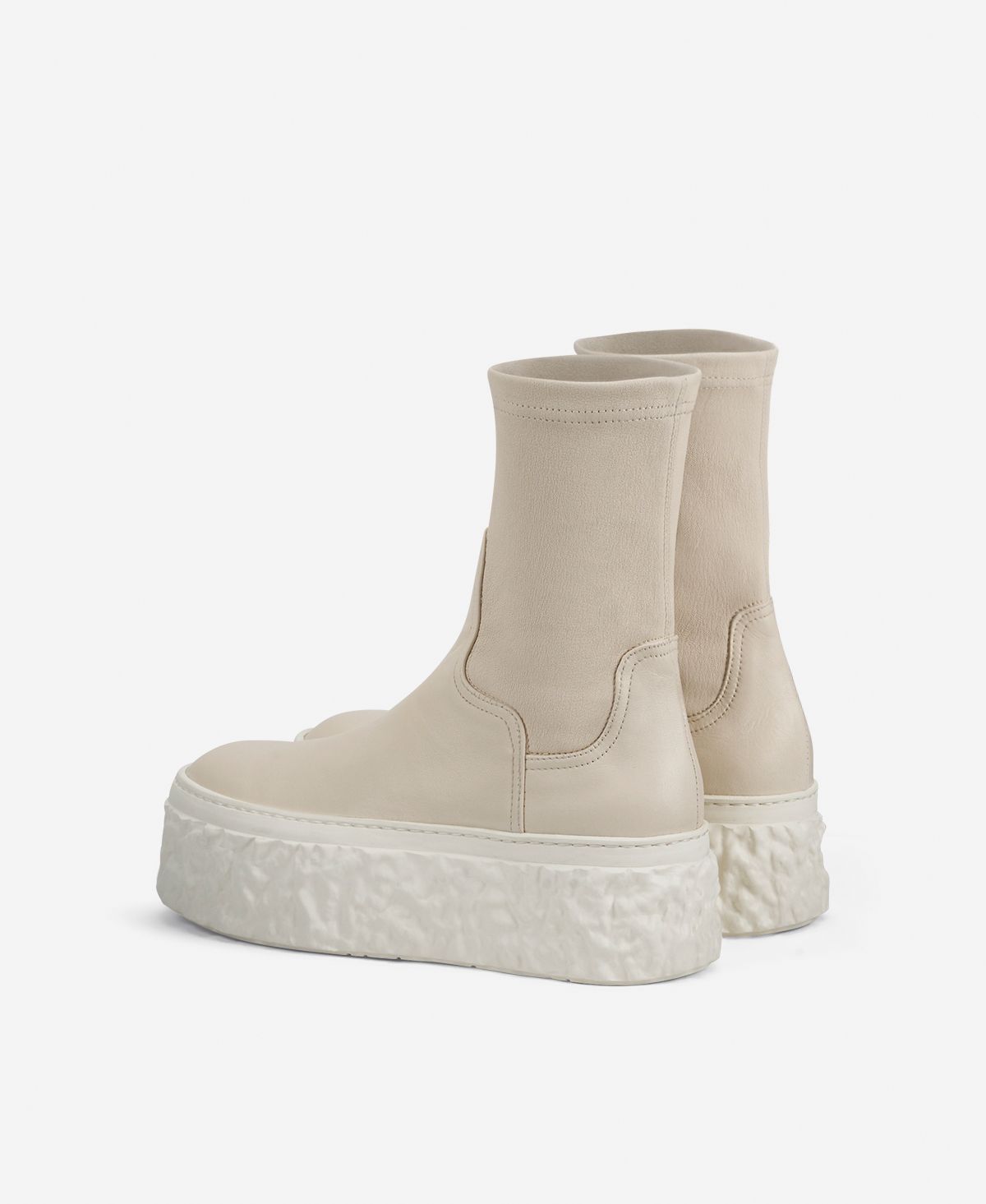 Agl Stivaletto stretch con platform Avorio Magma Stretch Italia