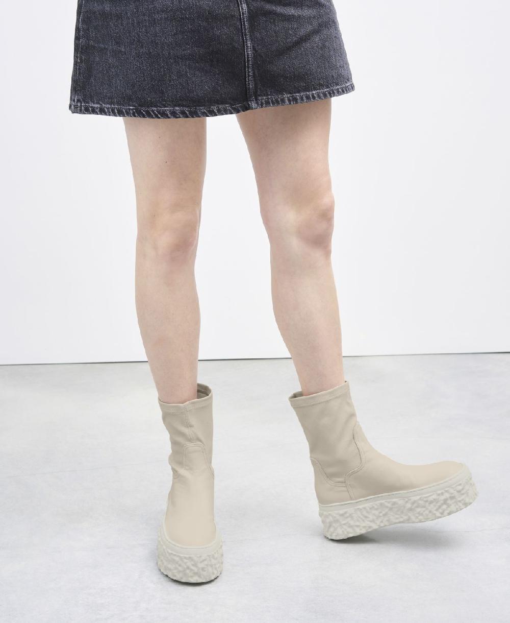 Agl Stivaletto stretch con platform Avorio Magma Stretch Italia