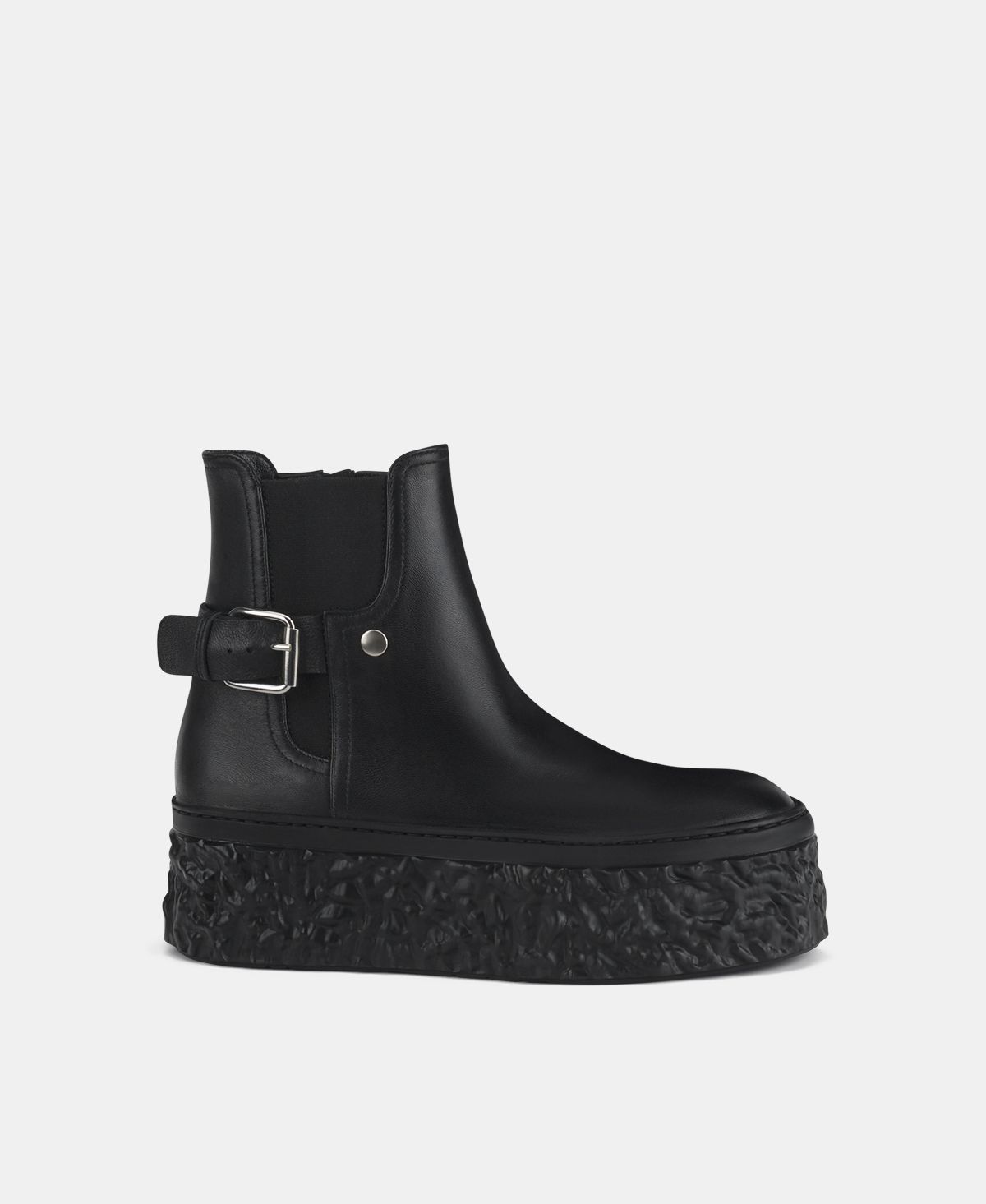 Agl Stivaletto in pelle con platform Nero Magma Biker In Linea