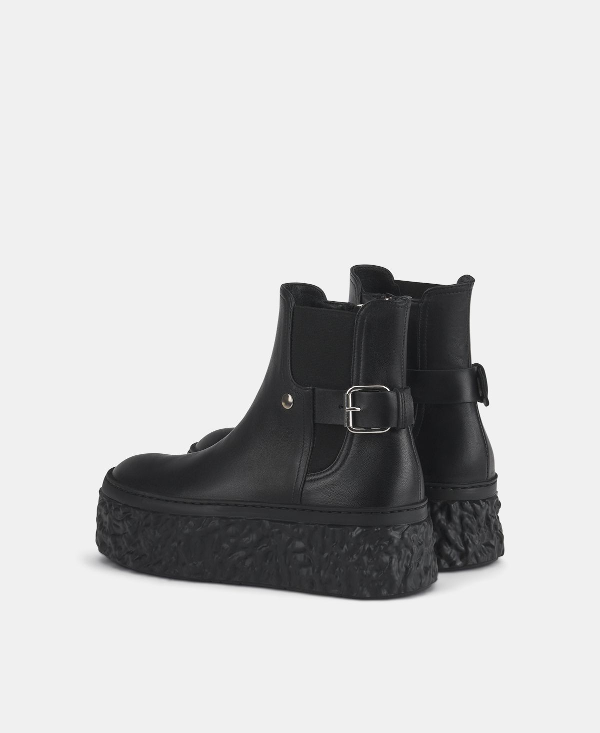 Agl Stivaletto in pelle con platform Nero Magma Biker In Linea