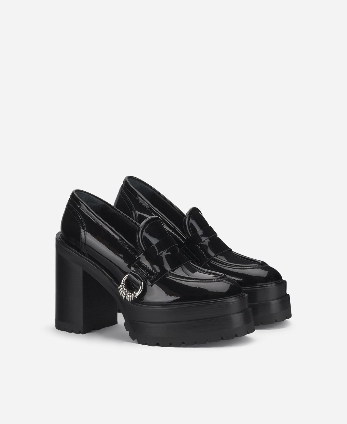 Agl Mocassino in vernice con tacco Nero Tasky Outlet