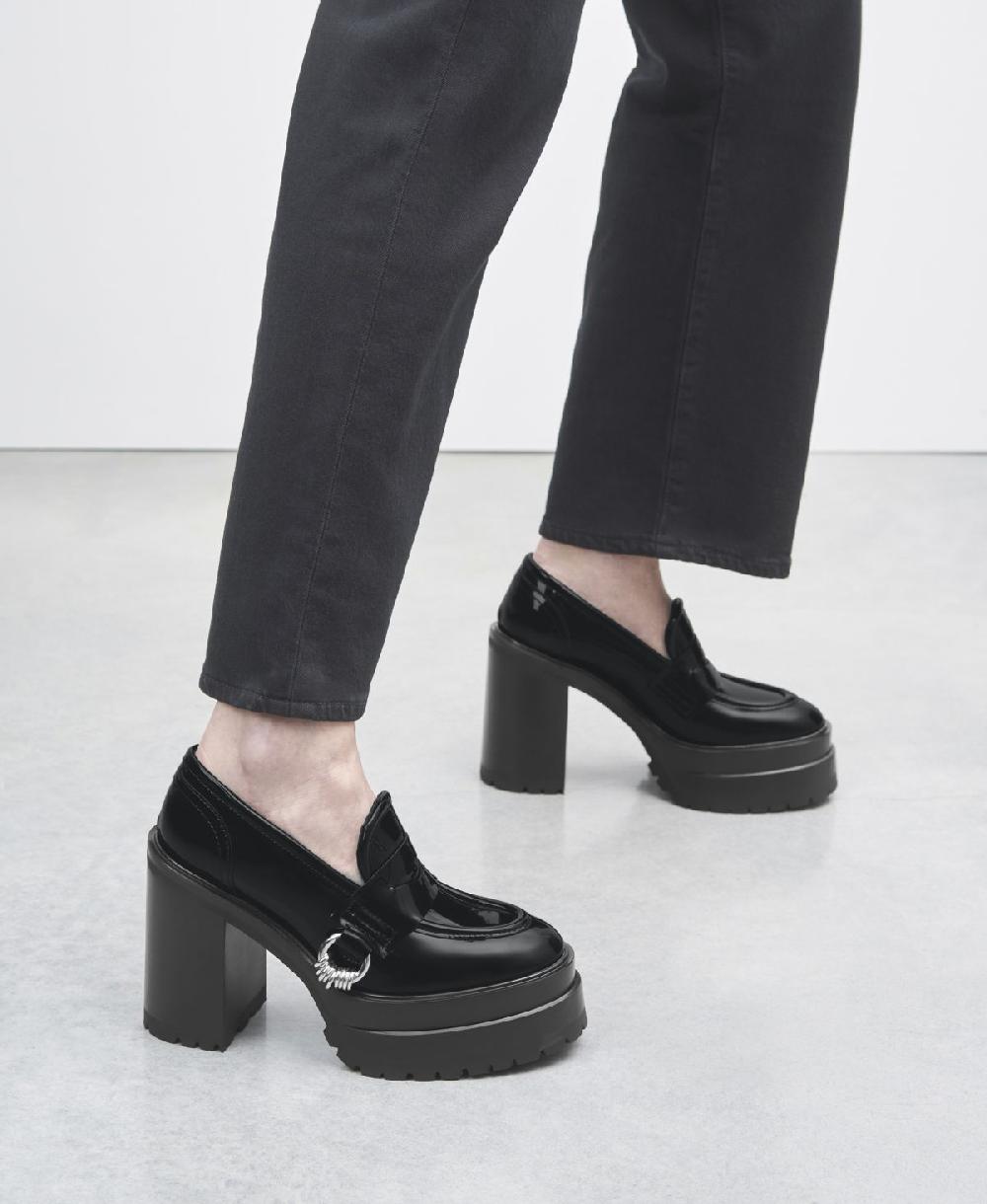 Agl Mocassino in vernice con tacco Nero Tasky Outlet