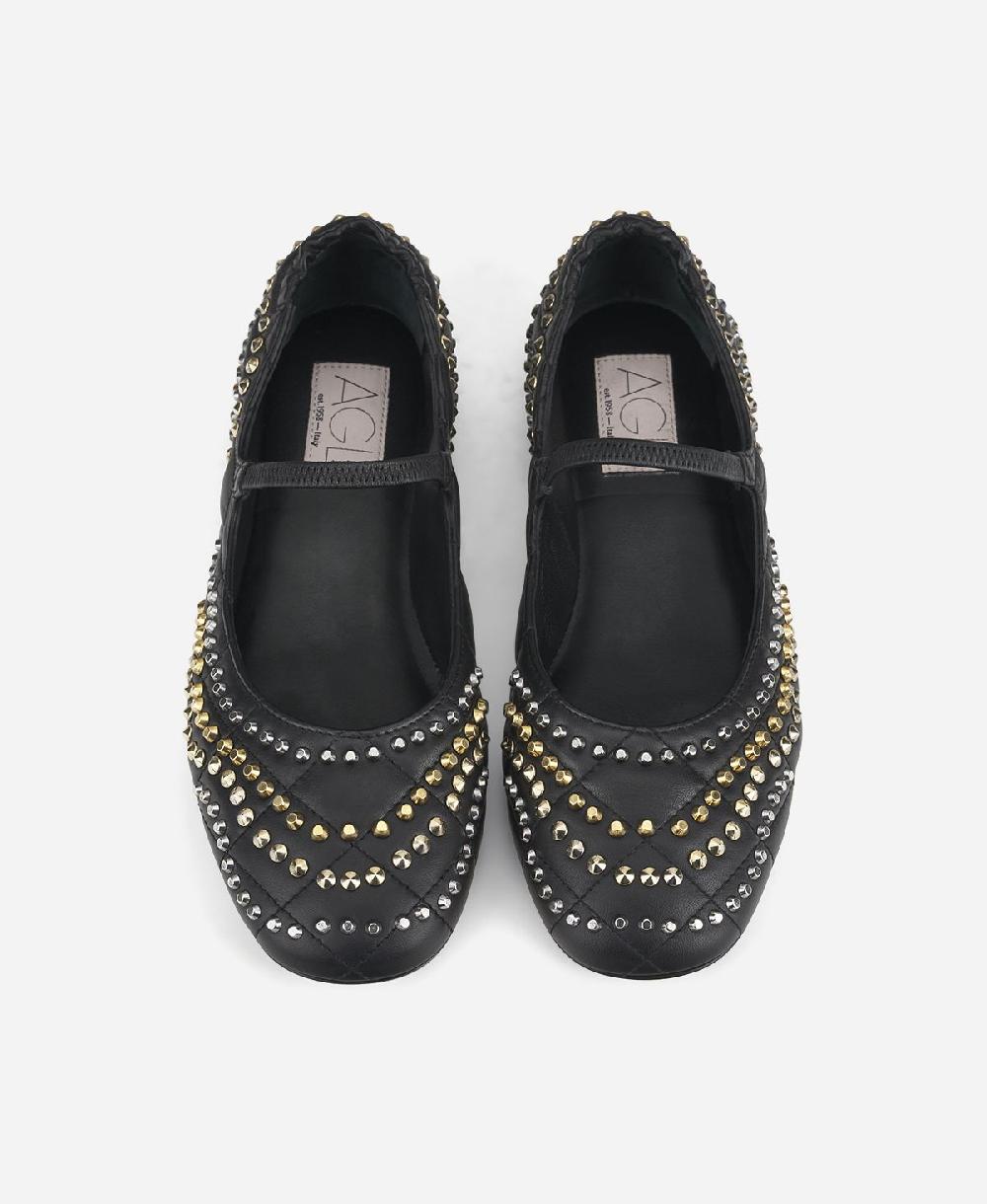Agl Ballerina con borchie Nero Iris Studs In Vendita