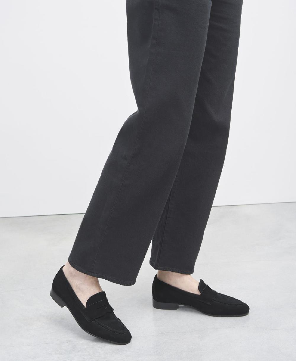 Agl Loafer in velour Nero Costanza Stitch Vendita Economica