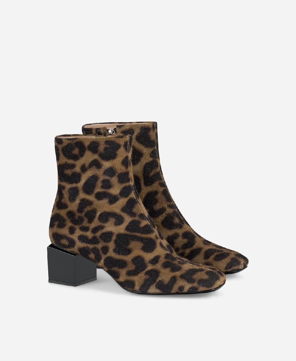Agl Stivaletto animalier con tacco cubico Stampa leopard Angie Pure Pezzi Unici