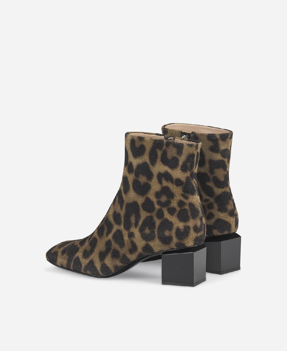 Agl Stivaletto animalier con tacco cubico Stampa leopard Angie Pure Pezzi Unici