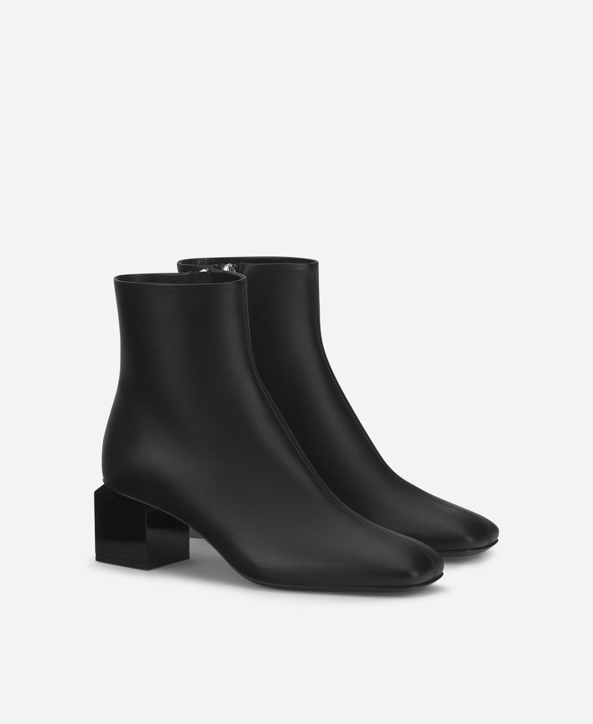 Agl Stivaletto in pelle con tacco cubico Nero Angie Pure Soddisfazione Garantita