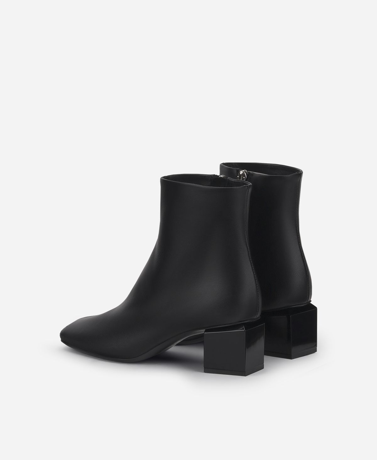 Agl Stivaletto in pelle con tacco cubico Nero Angie Pure Soddisfazione Garantita