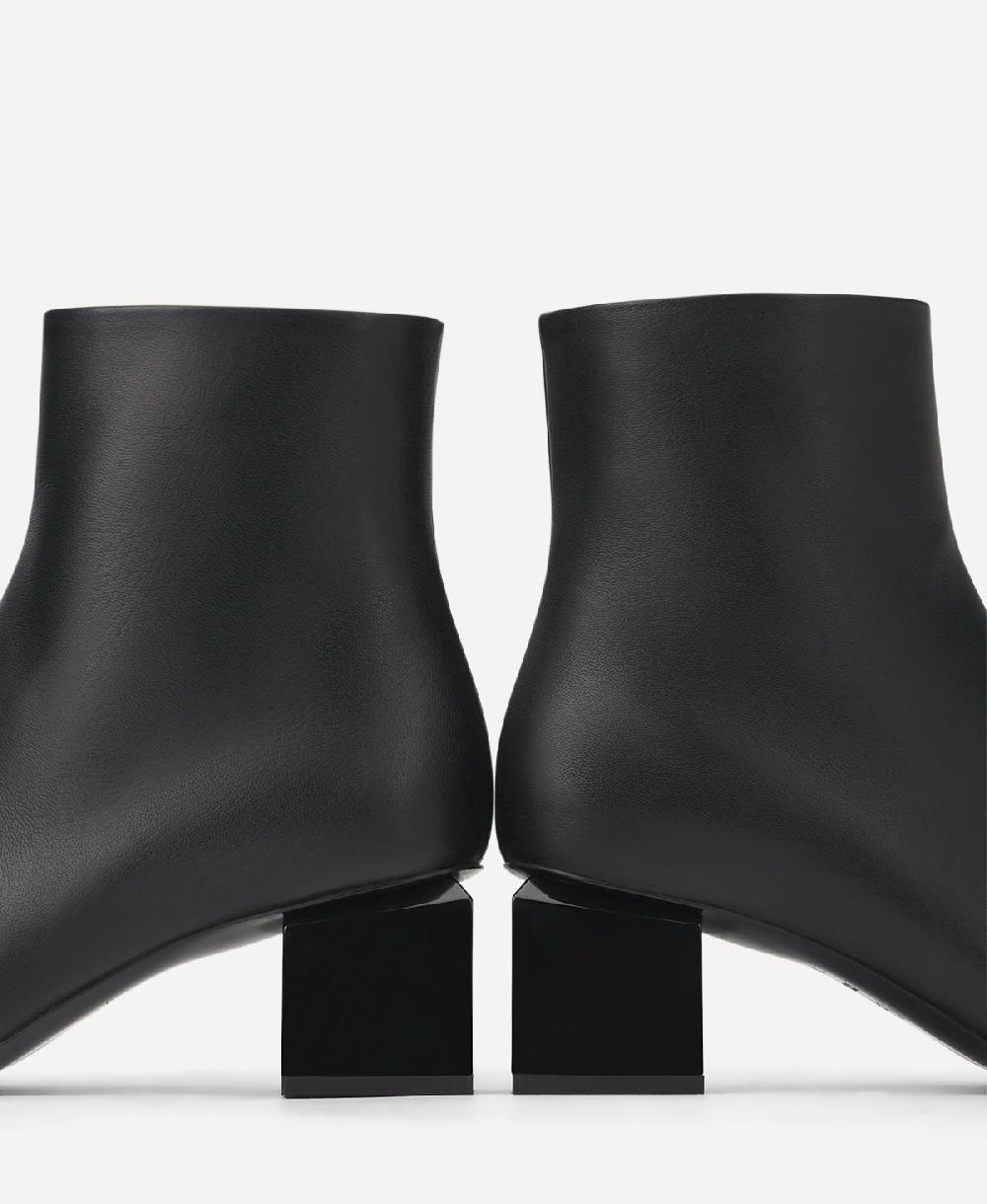 Agl Stivaletto in pelle con tacco cubico Nero Angie Pure Soddisfazione Garantita
