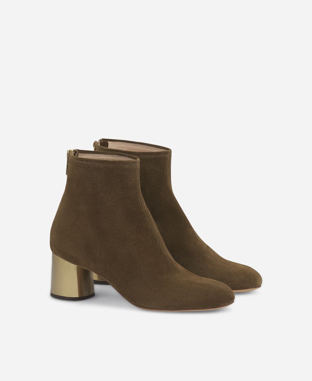 Agl Stivaletto in velour con tacco Verde Veta Precious Negozi Online