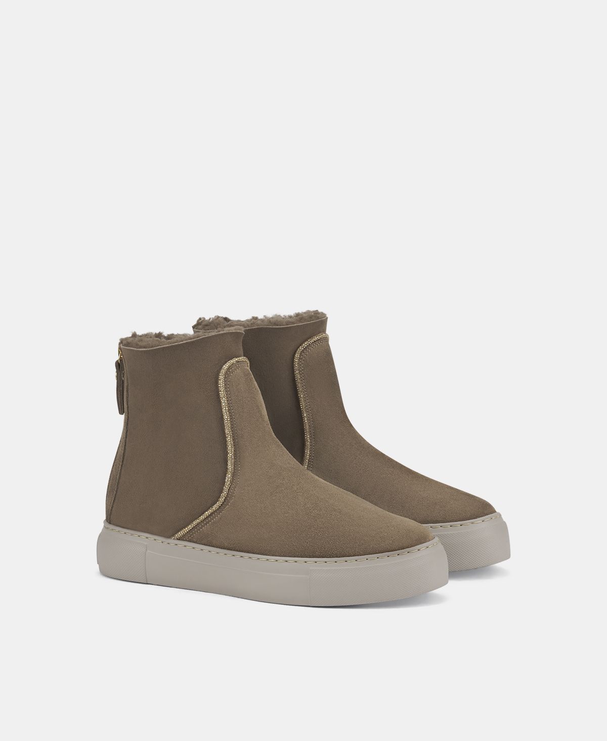 Agl Sneaker in velour con strass Tortora Meghan Warm Strass Economico