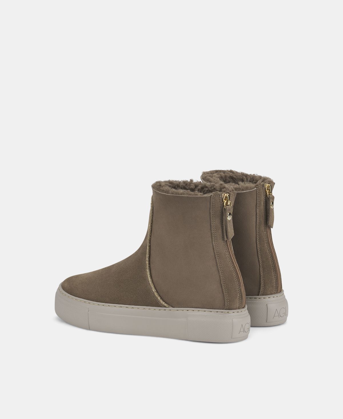 Agl Sneaker in velour con strass Tortora Meghan Warm Strass Economico