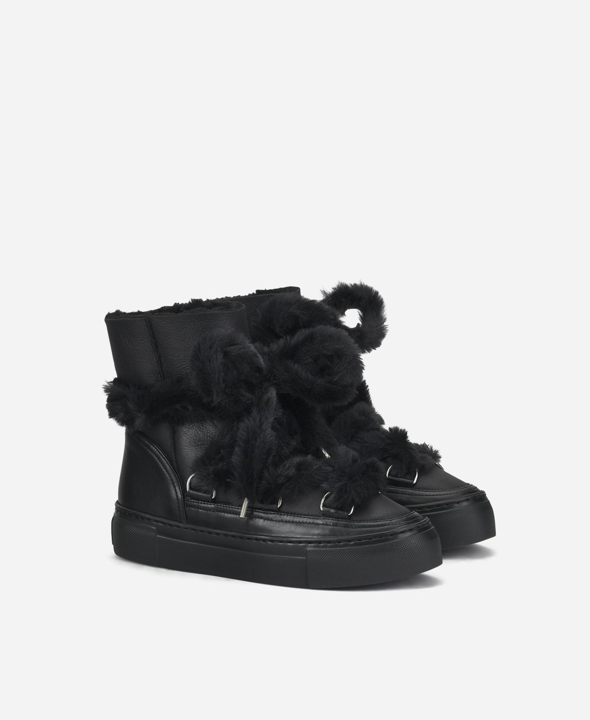 Agl Sneaker stivaletto con pelliccia Nero Kate Outlet