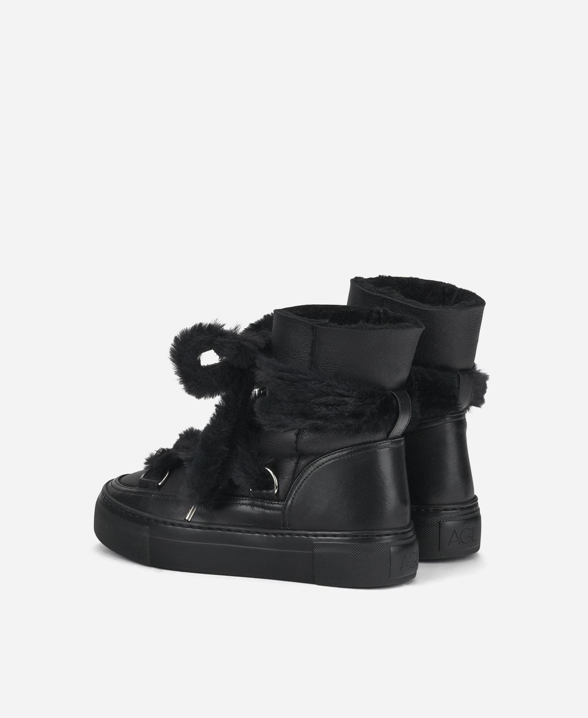 Agl Sneaker stivaletto con pelliccia Nero Kate Outlet