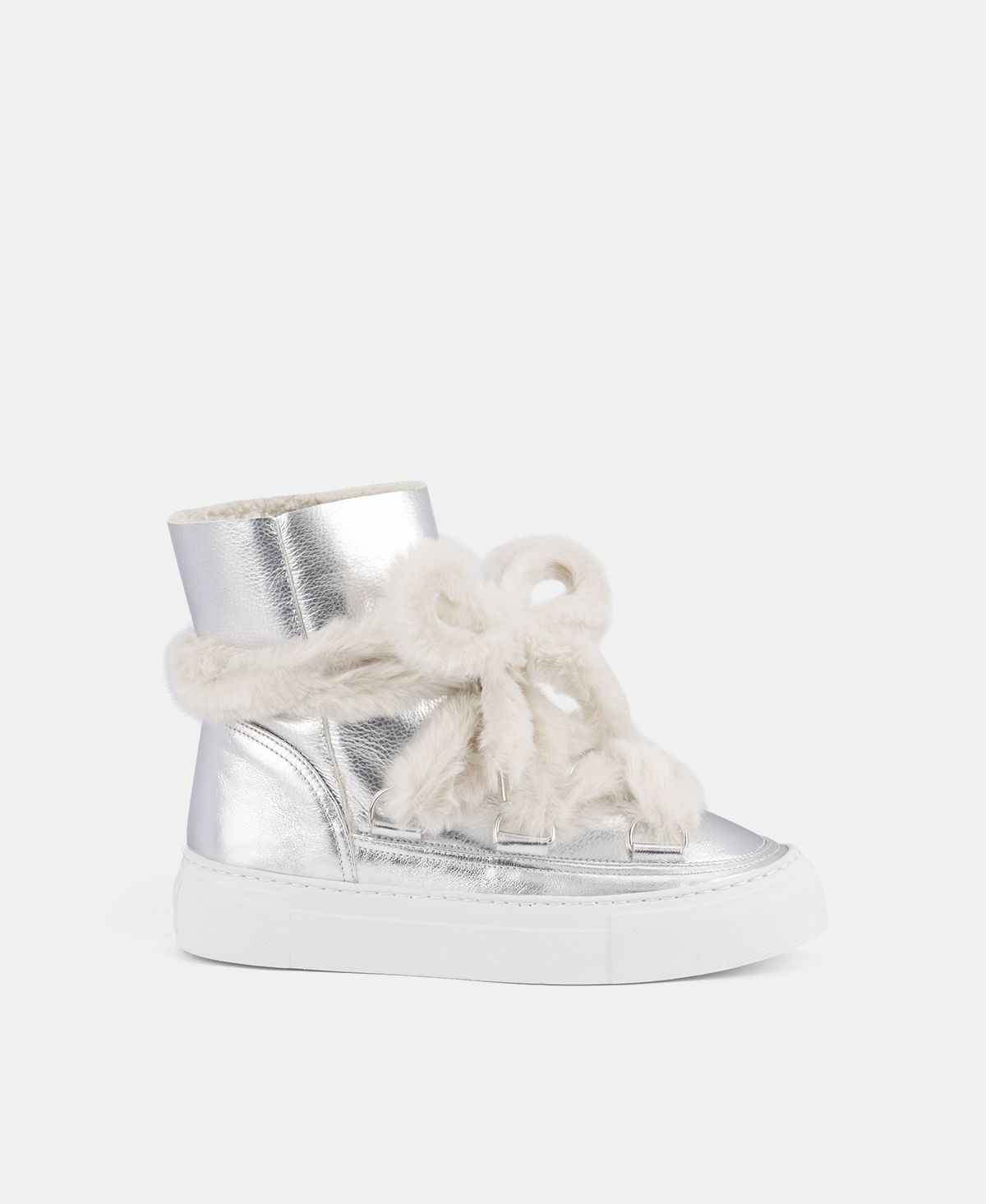 Agl Sneaker stivaletto con pelliccia Argento Kate In Vendita