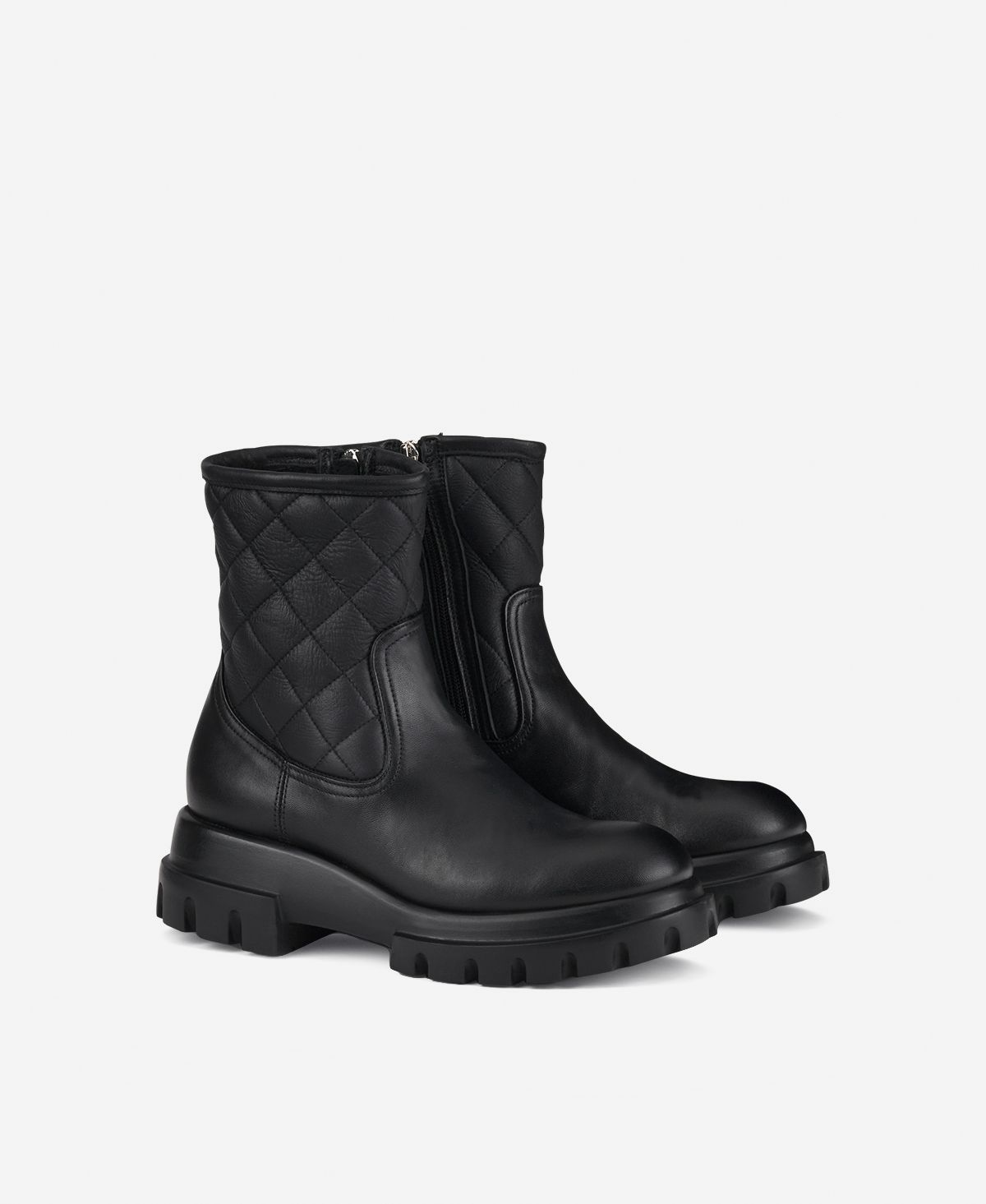 Agl Stivaletto con montone Nero Chunky Matelassé Vendita Economica
