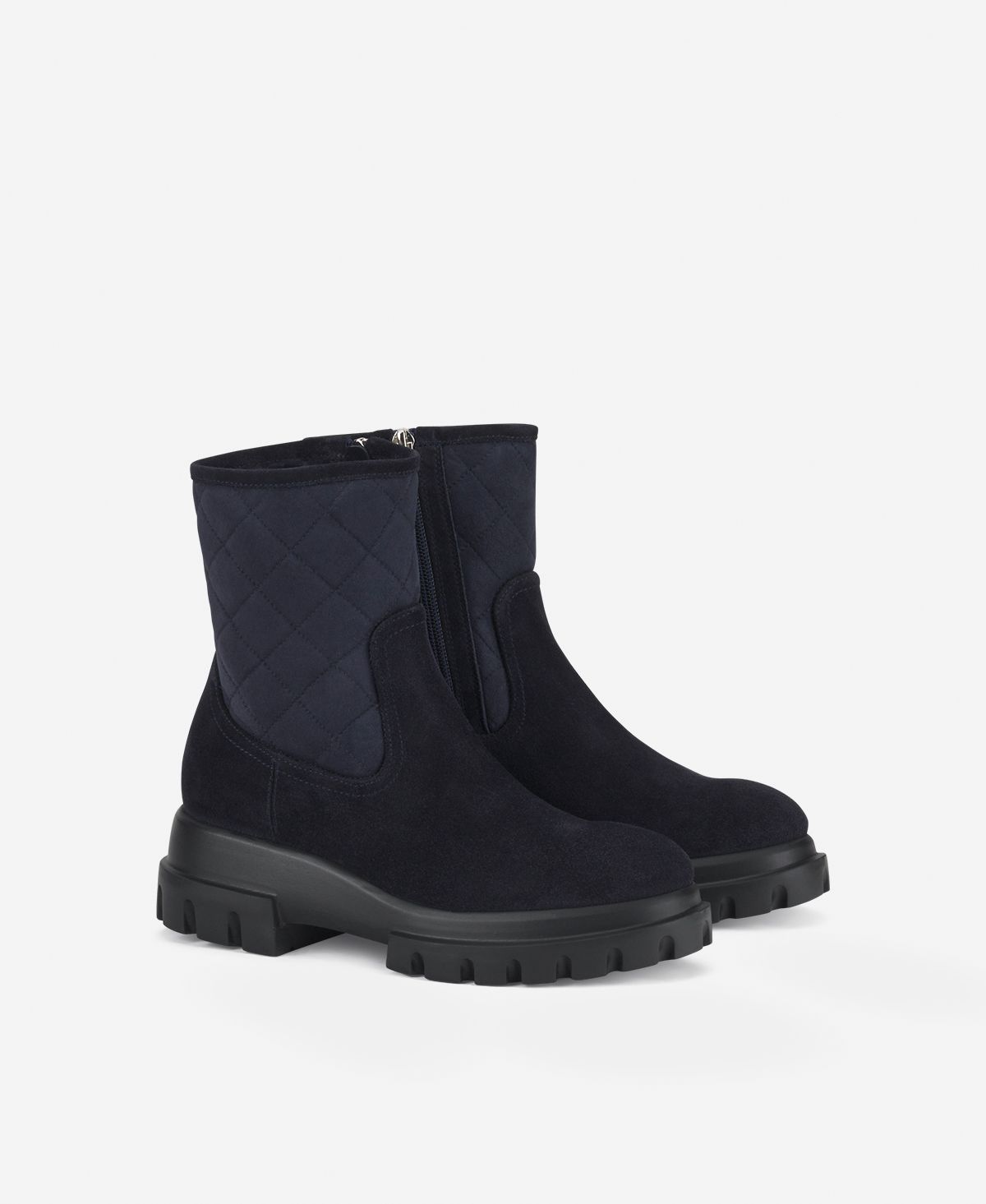 Agl Stivaletto con montone Blu Chunky Matelassé Saldi Di Fabbrica
