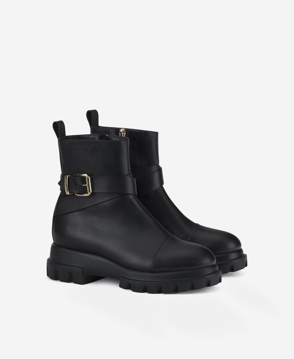 Agl Stivaletto con fibbia Nero Chunky Strap Vendite Flash