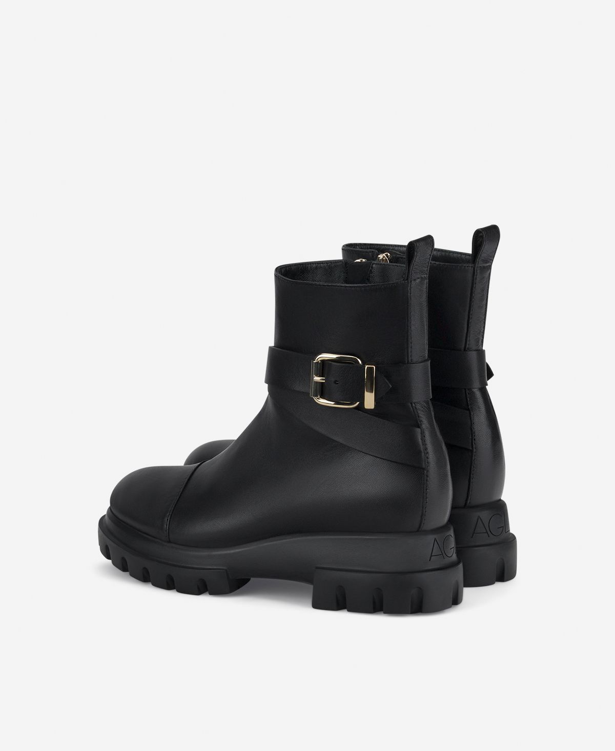 Agl Stivaletto con fibbia Nero Chunky Strap Vendite Flash