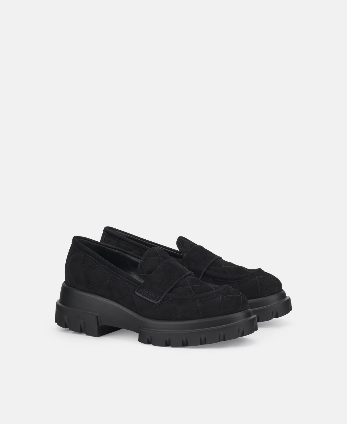 Agl Mocassino in velour Nero Celeste Matelassé Negozio