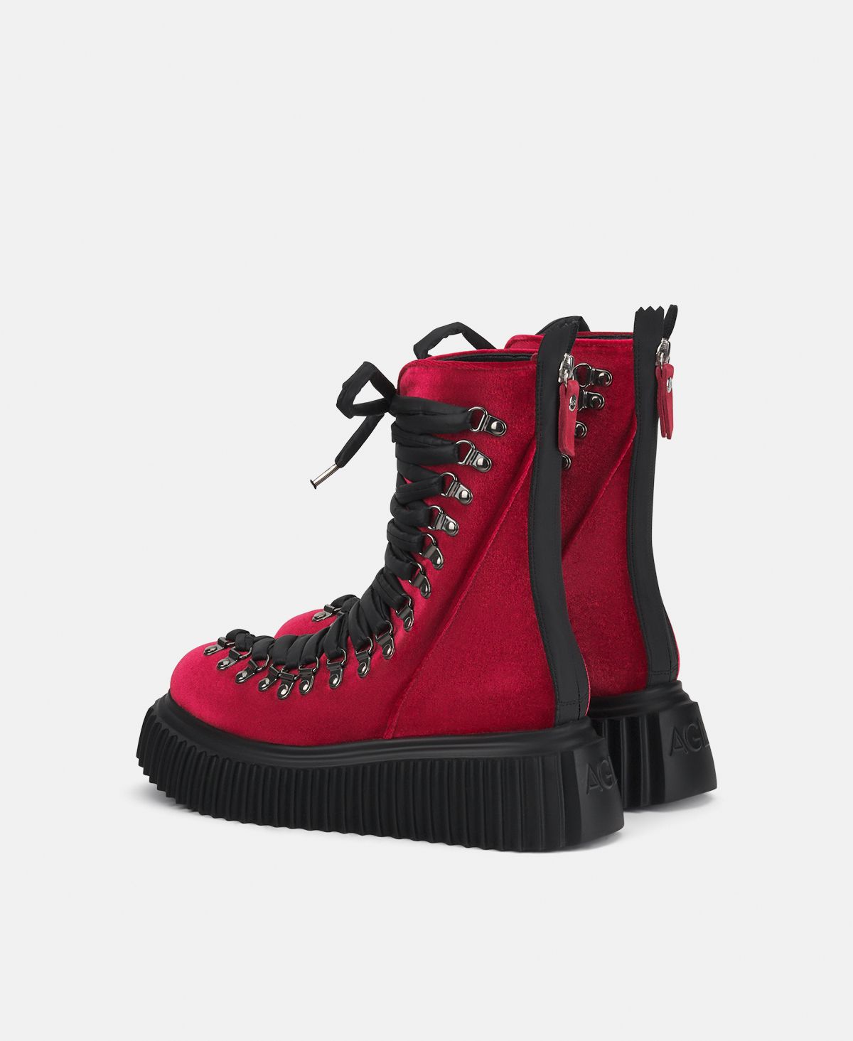 Agl Biker in pelle Rosso Dromo Velvet Nuova