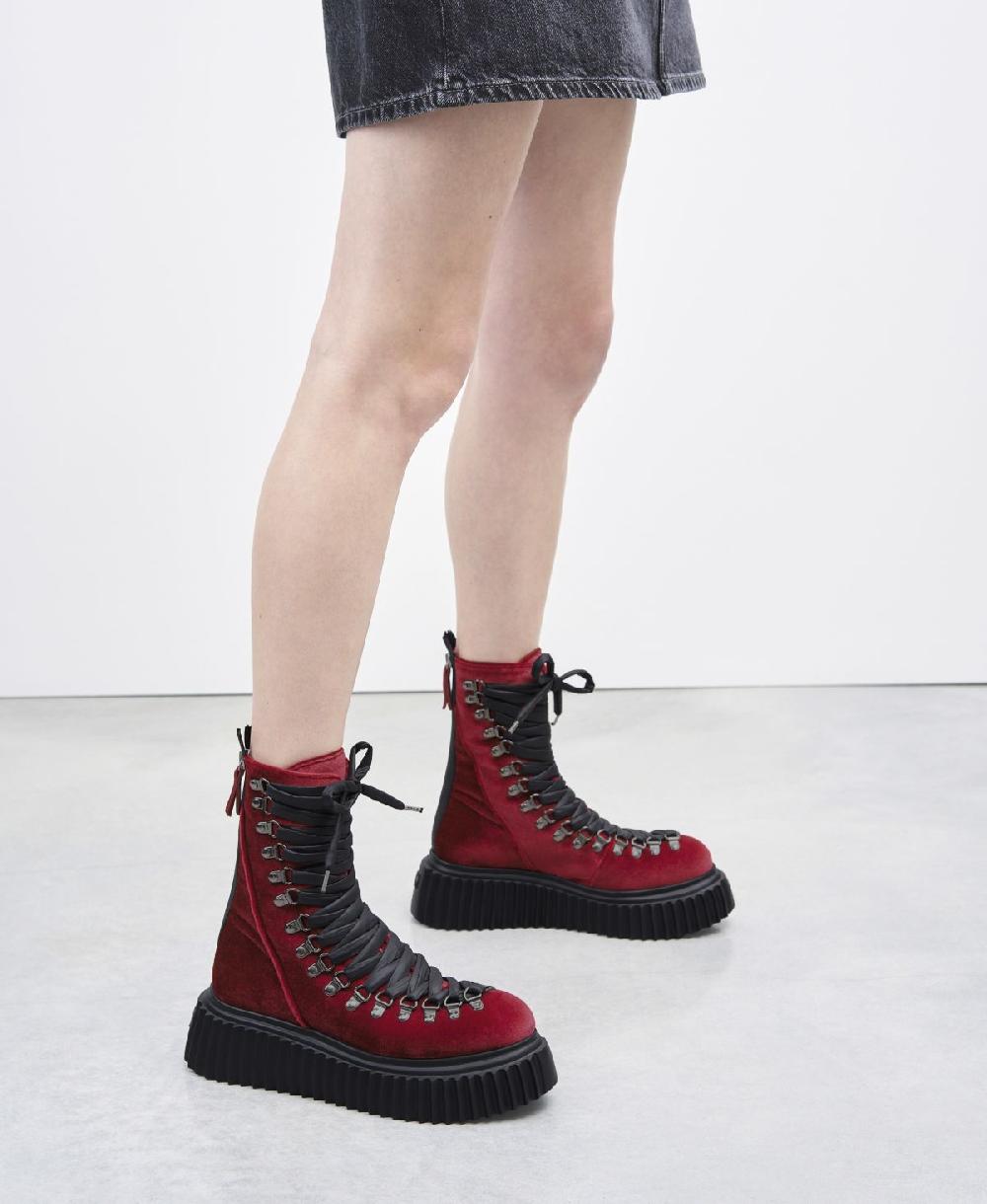 Agl Biker in pelle Rosso Dromo Velvet Nuova
